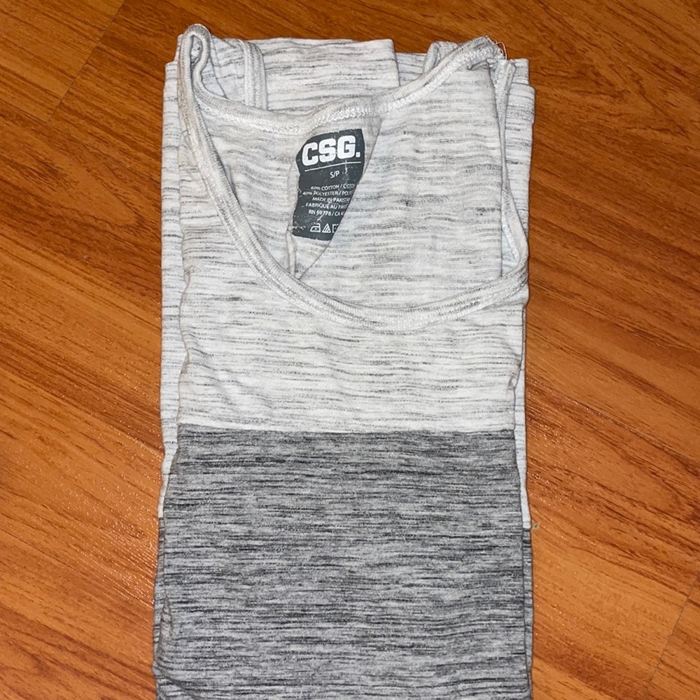 Gray and white tank top. CSG (Champs) brand. Medium